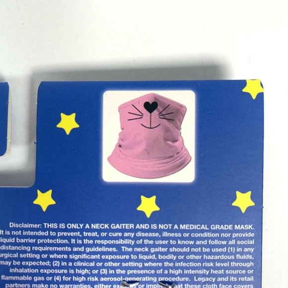 (3) Pink Cat Kid's Neck Gaiter Face Cover - Picture 5 of 5